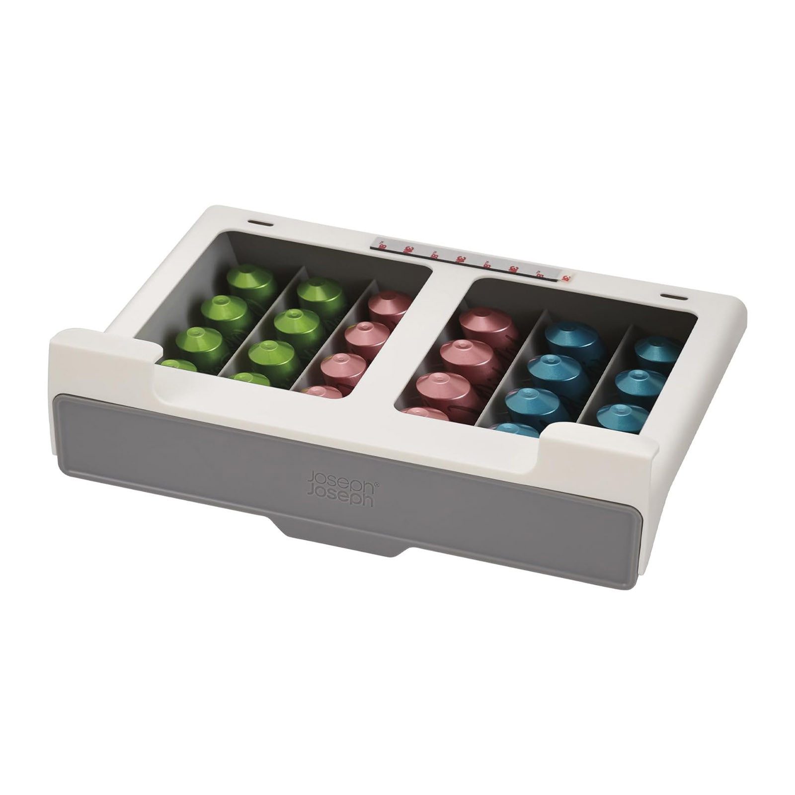 Joseph Joseph Kapselhalter Unterregal Schublade Kaffeekapsel Aufbewahrung, geeignet für bis zu 30 Nespresso-Kapseln