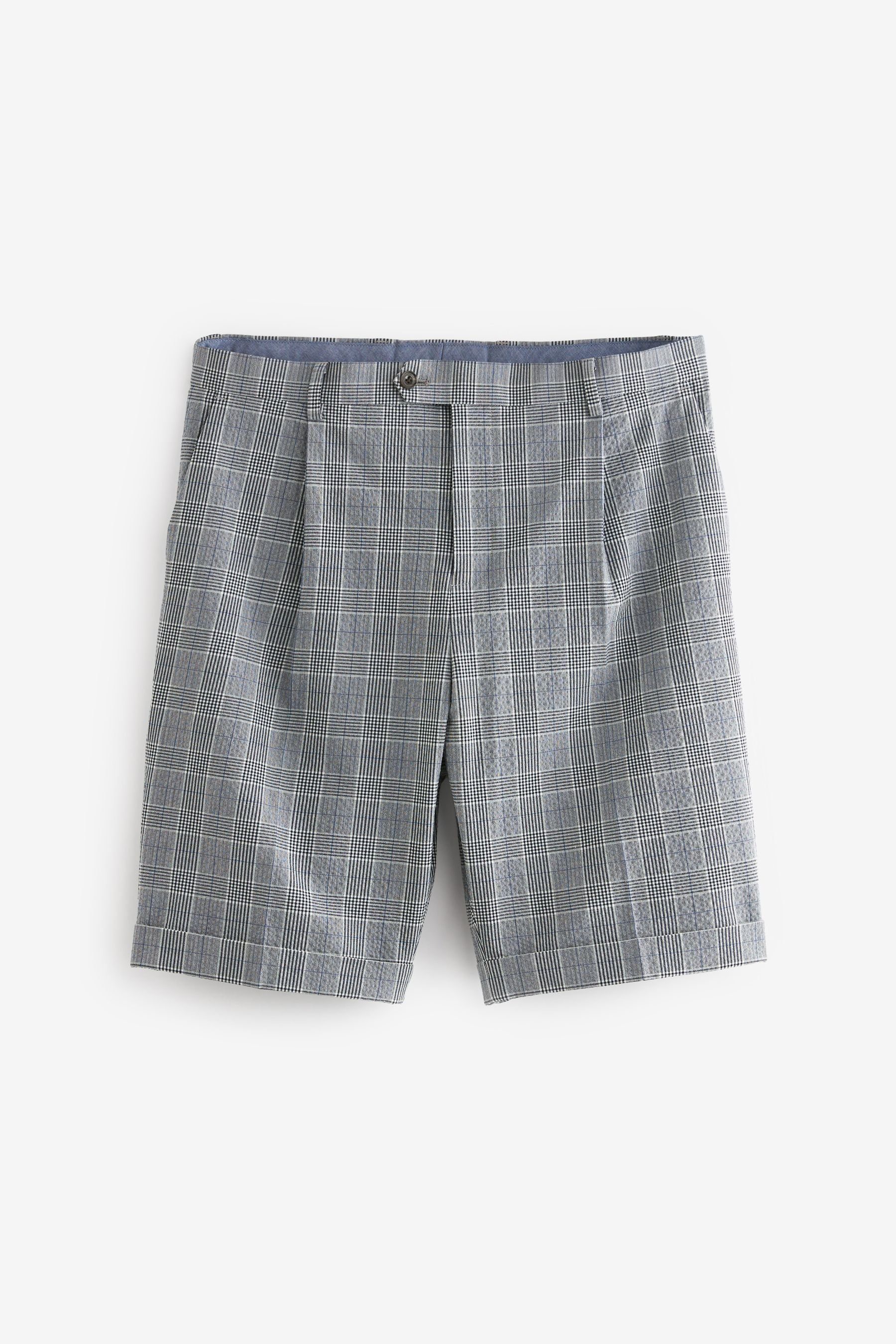 Next Shorts Karierter Seersucker-Anzug: Shorts (1-tlg) Grey