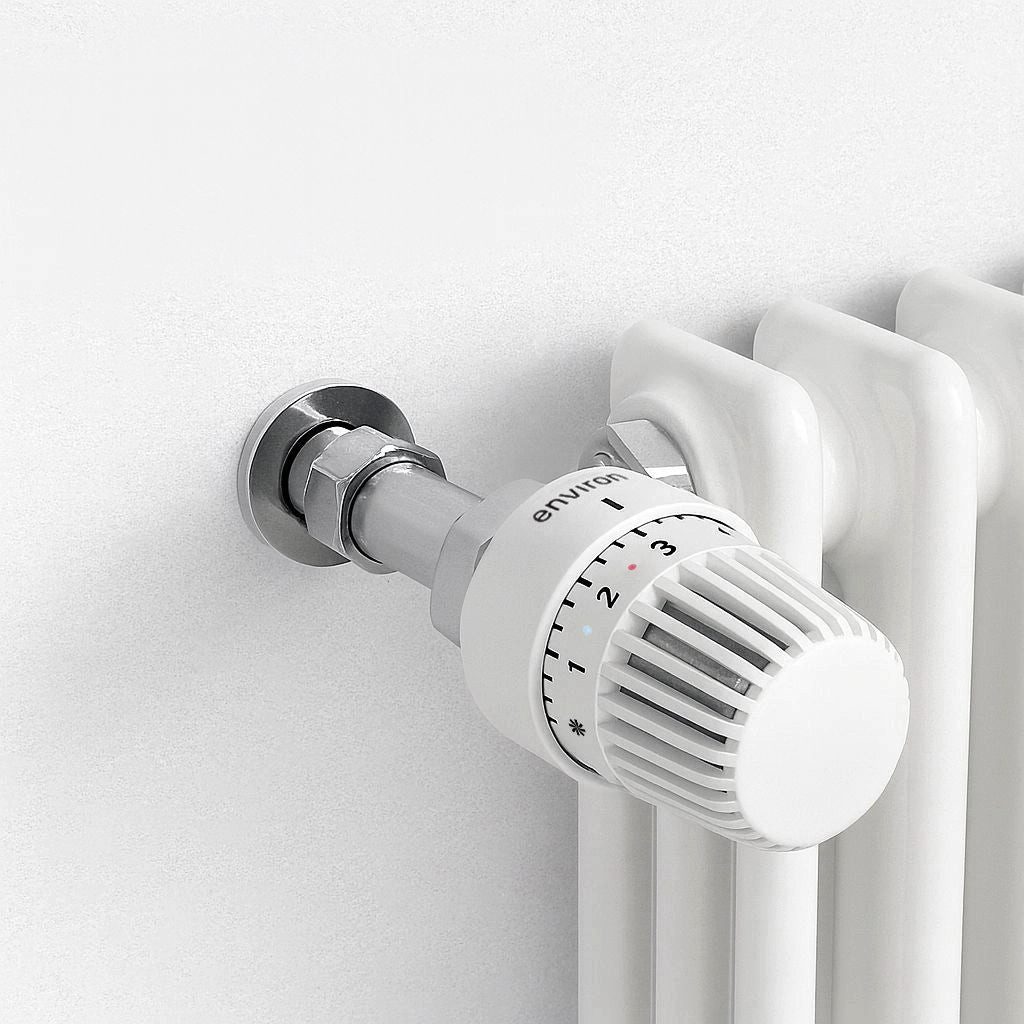 Environ Heizkörperthermostat Thermostatkopf Universal 7-28°C 1-5, Flüssig-Fühler M30 x 1,5 weiß mit