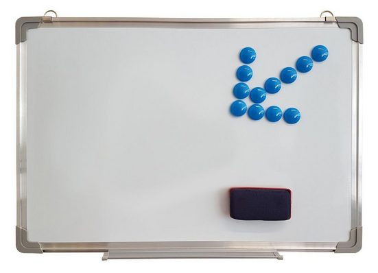 Wellgro Memoboard »Whiteboard 40 x 60 cm - inkl. Trockenschwamm & 12