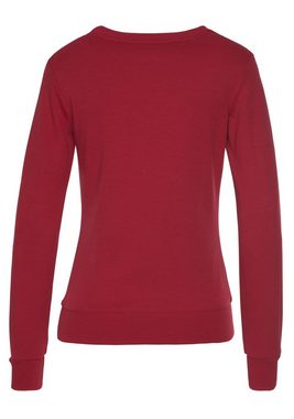 KangaROOS Sweatshirt mit Kontrastfarbenem Logodruck, Loungeanzug