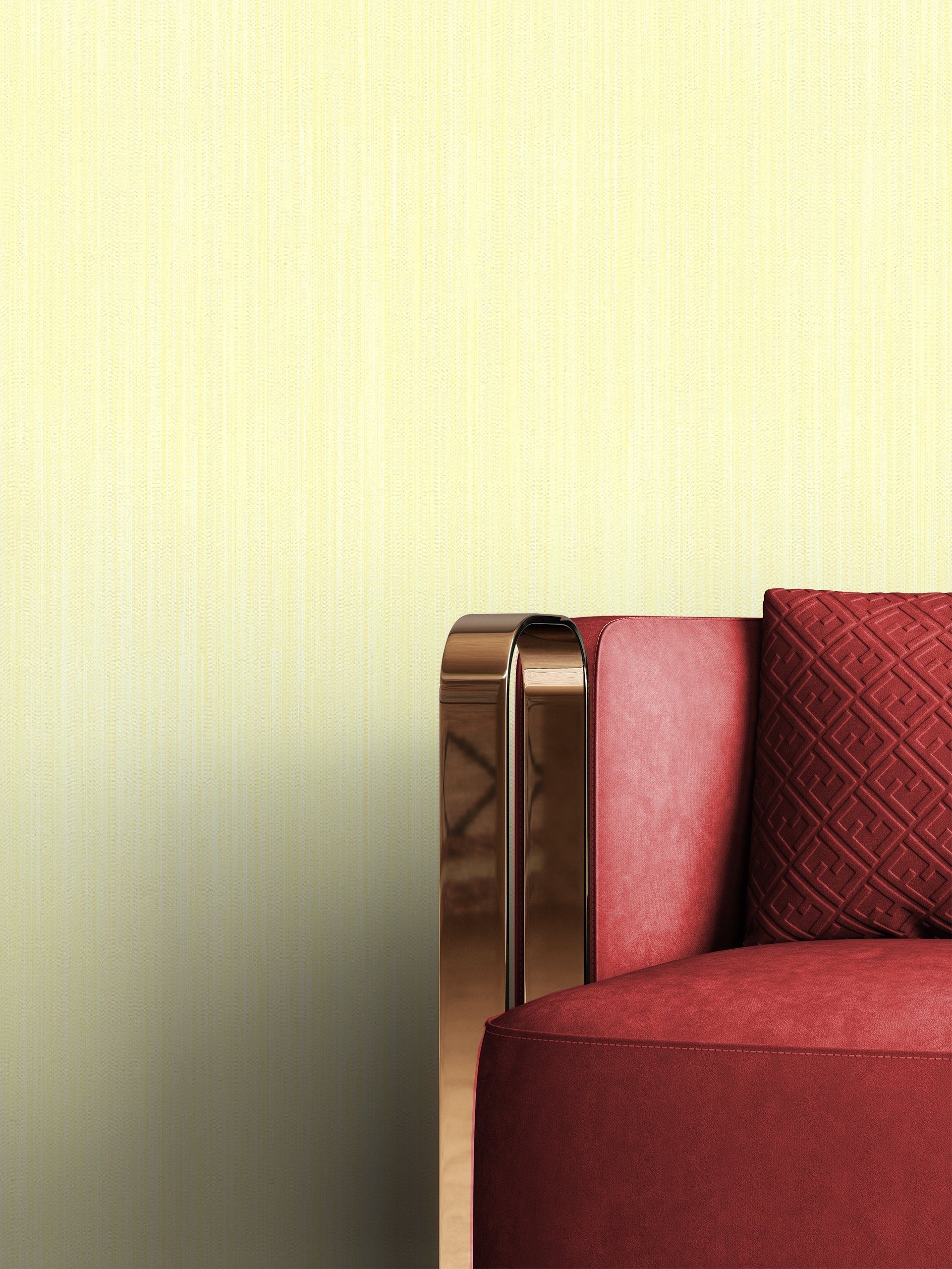 Newroom Vliestapete, Gelb Tapete Uni Einfarbig - Unitapete Modern Streifen Struktur für Wohnzimmer Schlafzimmer Küche