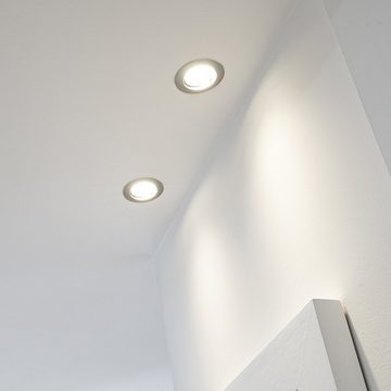 LEDANDO LED Einbaustrahler 10er RGB LED Einbaustrahler Set extra flach in silber gebürstet mit 3W