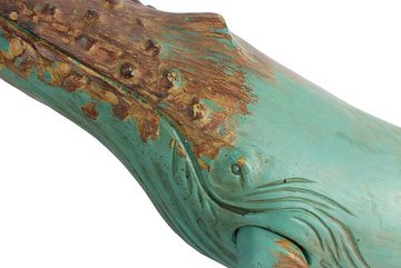 MichaelNoll Dekofigur Wal Walfisch Fisch Dekofigur Statue Skulptur Polyresin Modern - Maritime Deko für Wohnung in Holz-Optik - Dekoration für Wohnzimmer, Schlafzimmer oder Badezimmer - XXL 87,5 x 52 x 22,8 cm