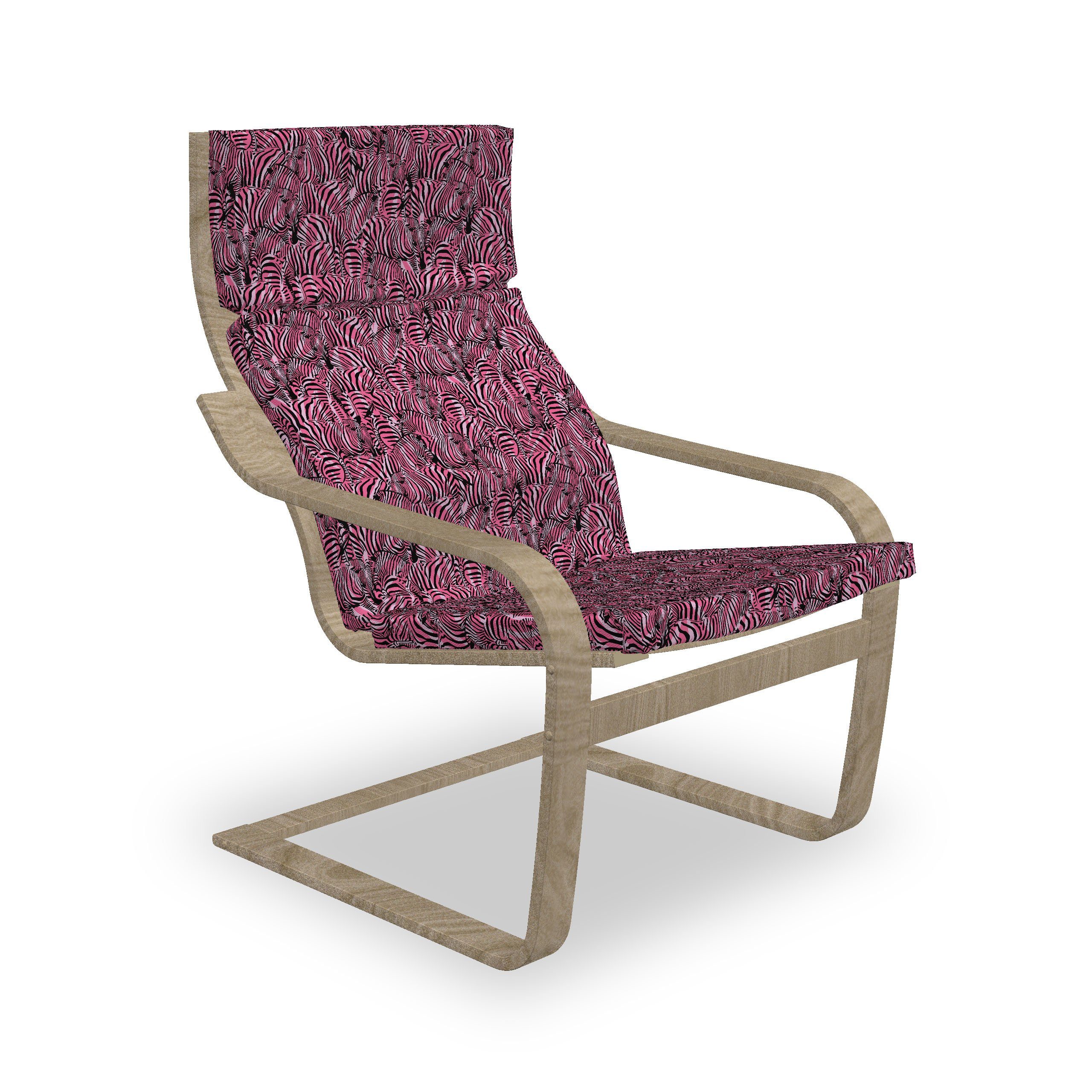 Abakuhaus Stuhlkissen Sitzkissen mit und Safari-Kunst-Muster Zebra Stuhlkissen rosa Hakenschlaufe Reißverschluss, mit