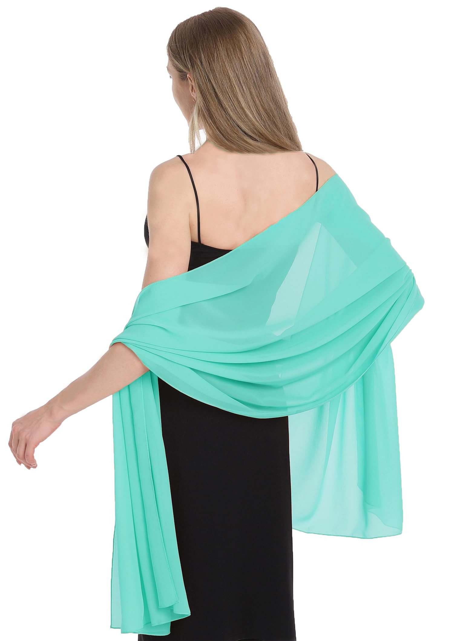 Zaewry Modeschal Damen Chiffon Schal – Elegante leichte Stola, weich fließend, (1-St), ideal für Abendkleid, Hochzeit & festliche Anlässe