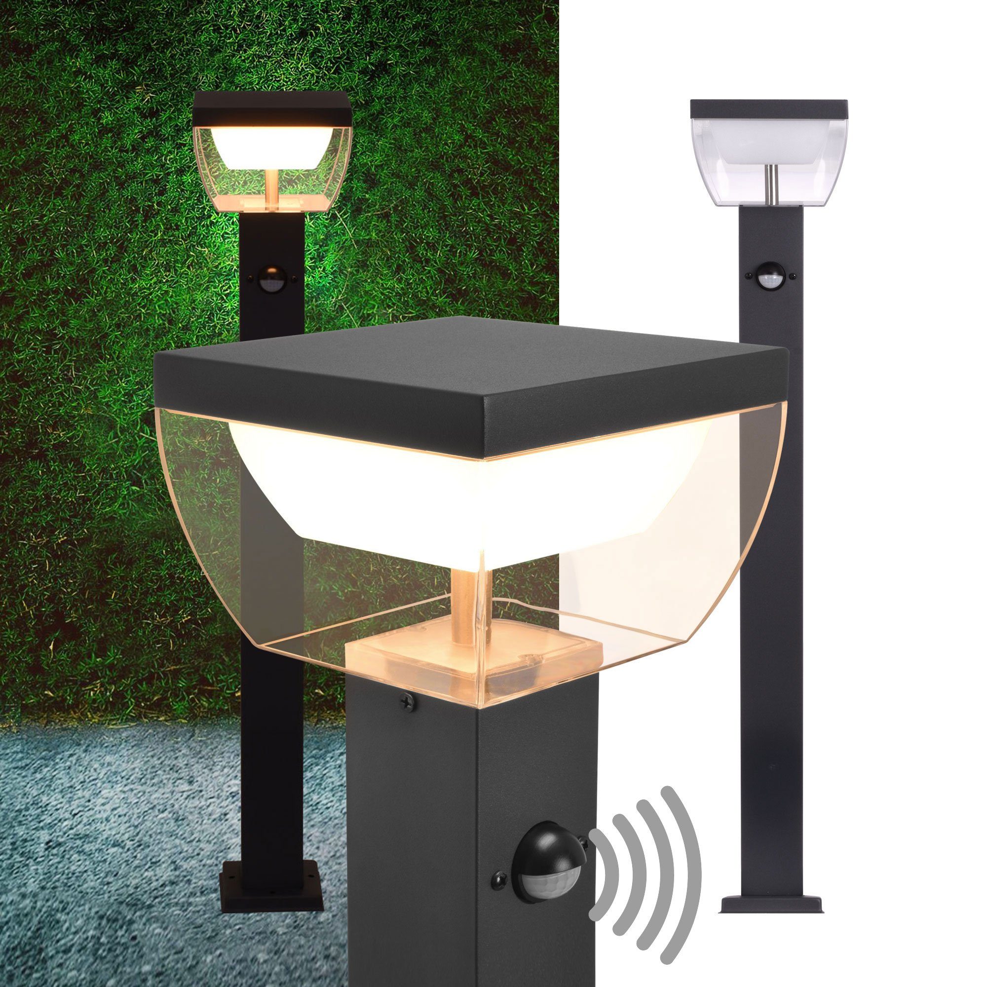 Maxkomfort Außen-Stehlampe BALVIA 310-800, mit Bewegungsmelder, LED fest integriert, Warmweiß, Standleuchte