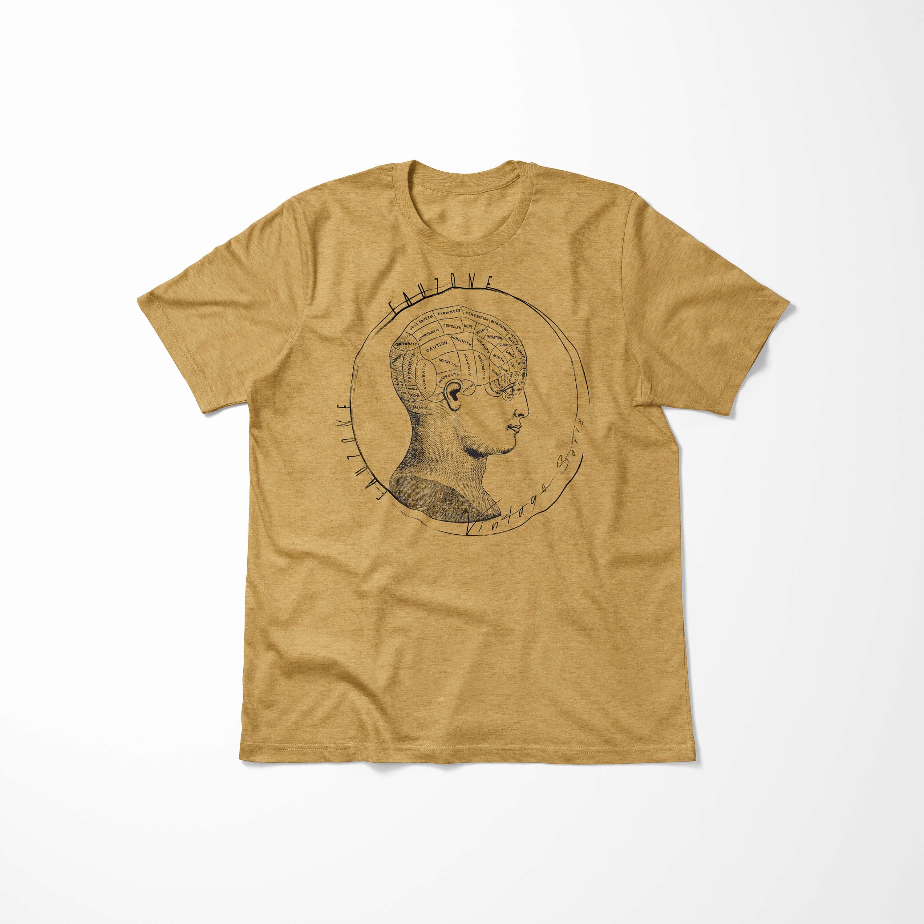 Kopf Herren T-Shirt Medizin Gold Vintage Art T-Shirt Antique Sinus