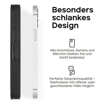 wiiuka Handyhülle suiit CARDS Hülle für iPhone 13 mini, Klapphülle Handgefertigt - Deutsches Leder, Premium Case