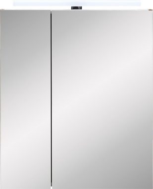Schildmeyer Spiegelschrank Duo Breite 60 cm, 2-türig, LED-Beleuchtung, Schalter-/Steckdosenbox