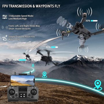 Huanchenda Kinder/Erwachsene GPS Anfänger faltbare RC Quadcopter Drohne (4K, mit 60 Mins Flugzeit, Bürstenloser Motor, Automatische Rückkehr/folgen)