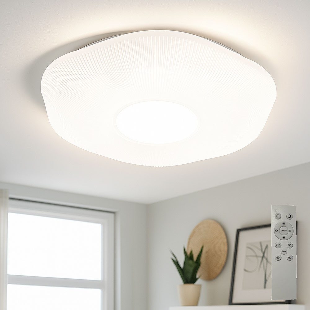V-TAC LED Deckenleuchte, LED-Leuchtmittel fest verbaut, Farbwechsel, Neutralweiß, Kaltweiß, Warmweiß, Tageslichtweiß, Deckenlampe Deckenleuchte Dimmer Fernbedienung Flurlampe LED D 50 cm
