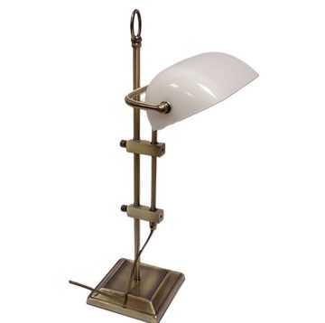 Linoows Tischleuchte Bankerlampe, Schreibtischlampe, Retro Büro Leuchte, ohne Leuchtmittel, je nach Leuchtmittel, Messing Tisch Lampe