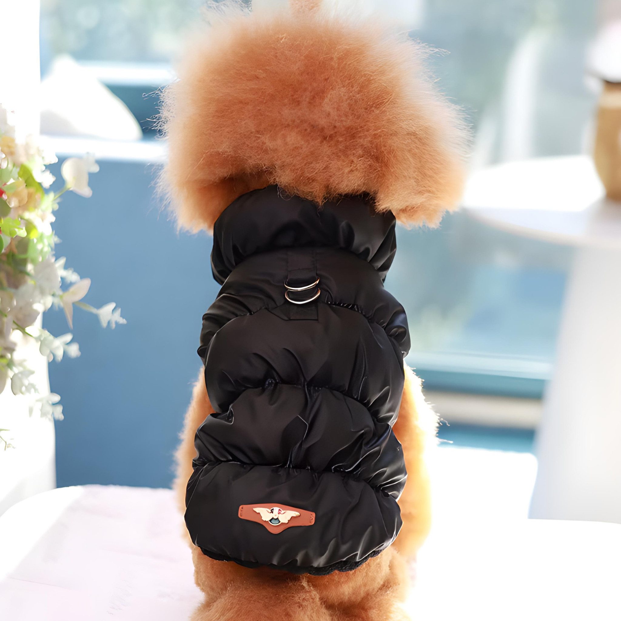 FLOCKI Pets™ Hundejacke gefütterte Hundejacke mit Leinenhaken, Für Hunde in verschiedenen Größen, weiches Innenfutter