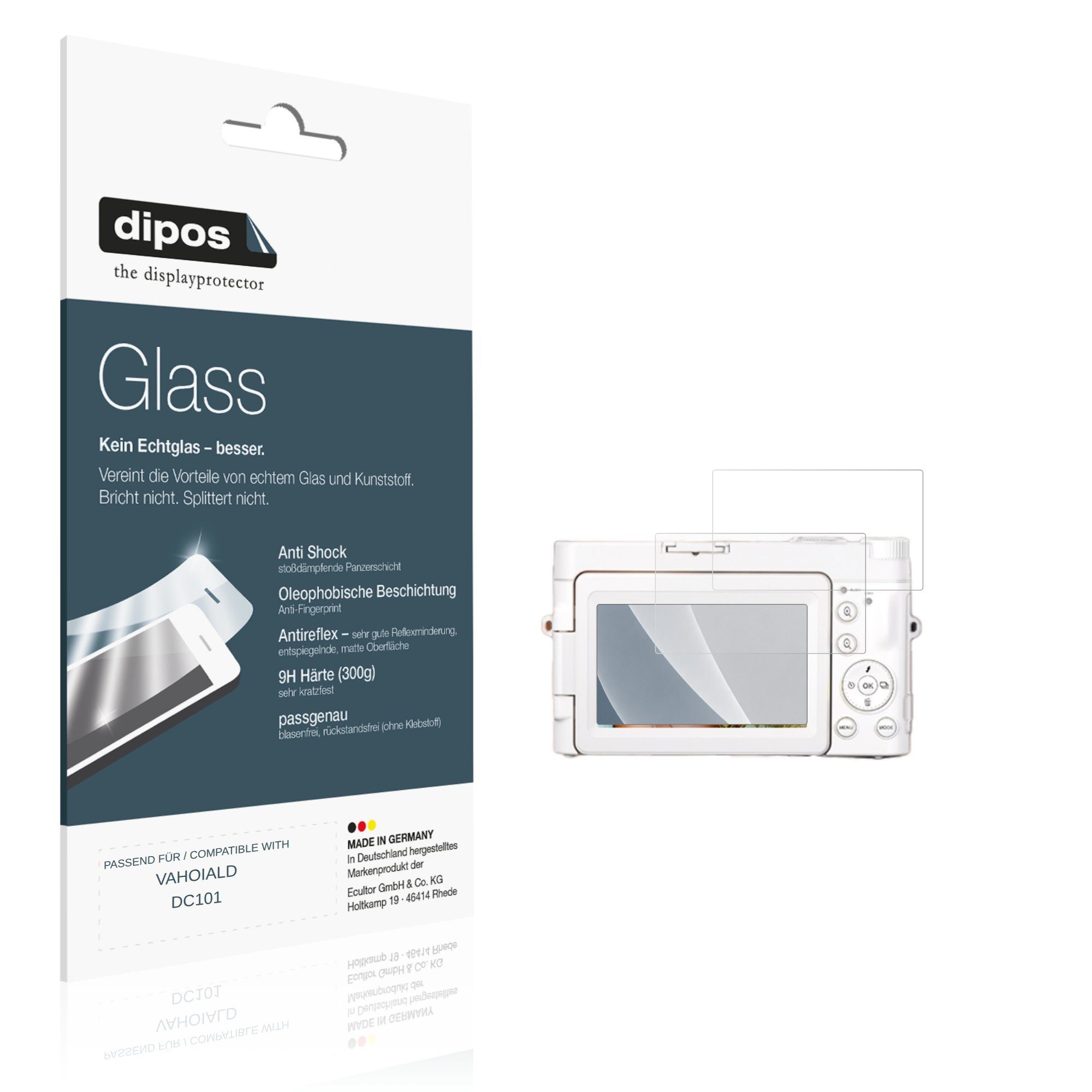dipos Displayschutzfolie Schutzfolie für VAHOIALD DC101, 2 Stück, Displayschutz Schutz Folie Made in Germany