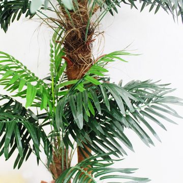 Kunstpalme Palmenbaum Kokos Palme Kunstpflanze Künstliche Pflanze Echtholz 170 cm, Decovego