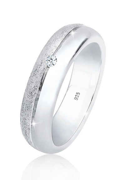 Elli DIAMONDS Verlobungsring Basic Bandring Diamant (0.03 ct) 925 Silber