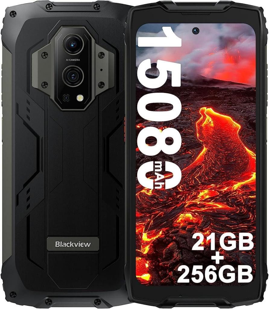 blackview BV9300 Outdoor Smartphone Ohne Vertrag, 15080mAh, schwarz Smartphone (17.02 cm/6.7 Zoll, 50 MP Kamera, mit Entfernungsmesser)