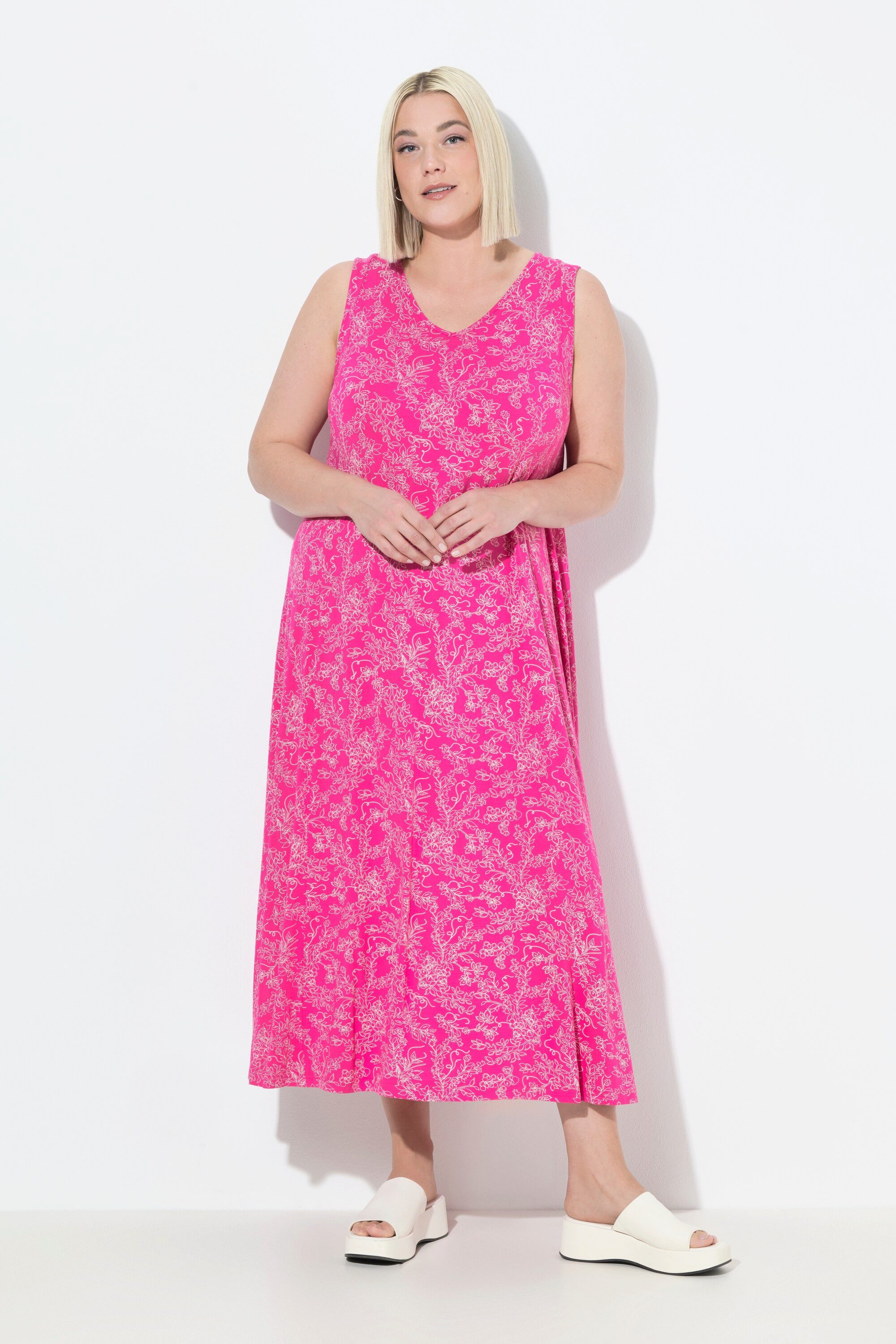 Ulla Popken Maxikleid Maxikleid gemustert A-Linie günstig online kaufen