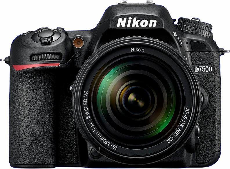 Nikon D7500 KIT AF-S DX Spiegelreflexkamera (AF-S DX 18-140 mm 1:3.5-5.6G ED VR, 20,9 MP, WLAN (Wi-Fi), Gesichtserkennung)