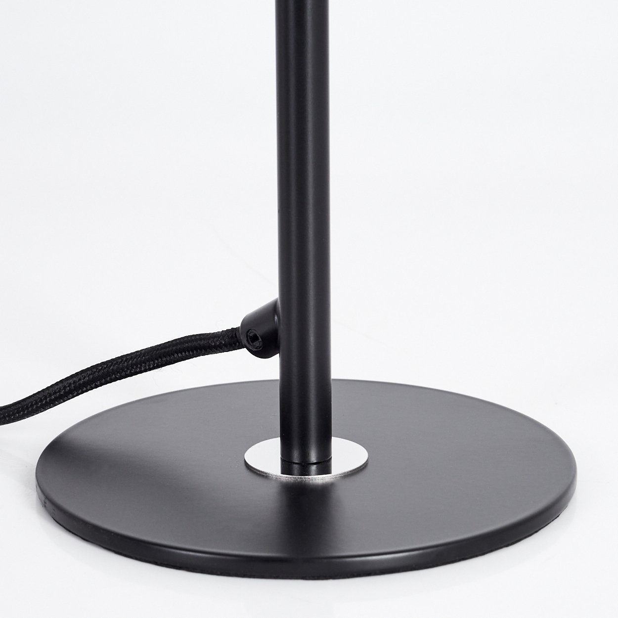 hofstein Tischleuchte mit E14 ohne 20cm, 1 Ø Höhe 35cm, Leuchtmittel, An-/Ausschalter, Schwarz/Weiß, Tischlampe, moderne Metall Nachttischlampe x in runde aus
