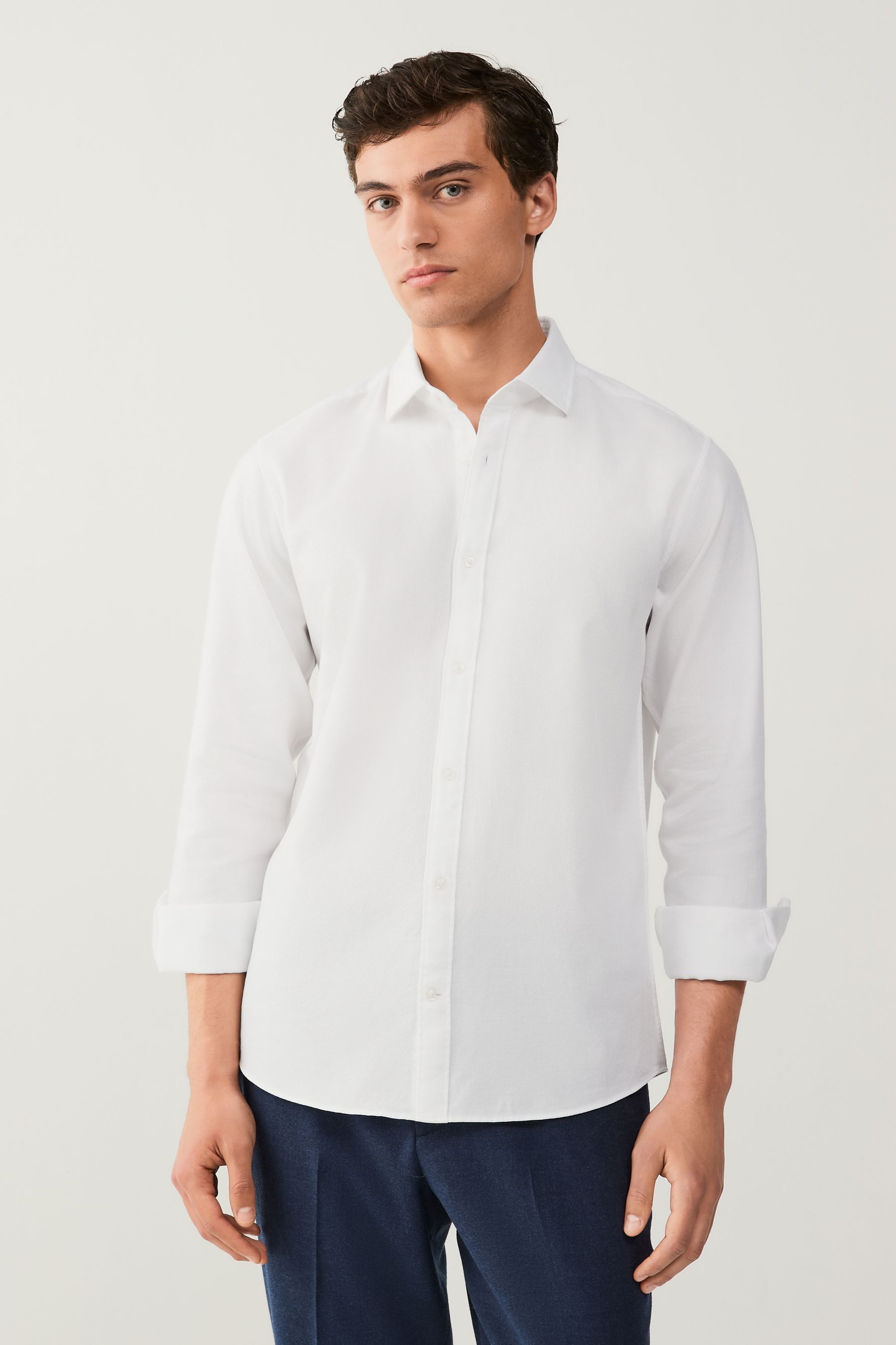 Next Langarmhemd Gewaschenes elegantes Langarmhemd aus günstig online kaufen