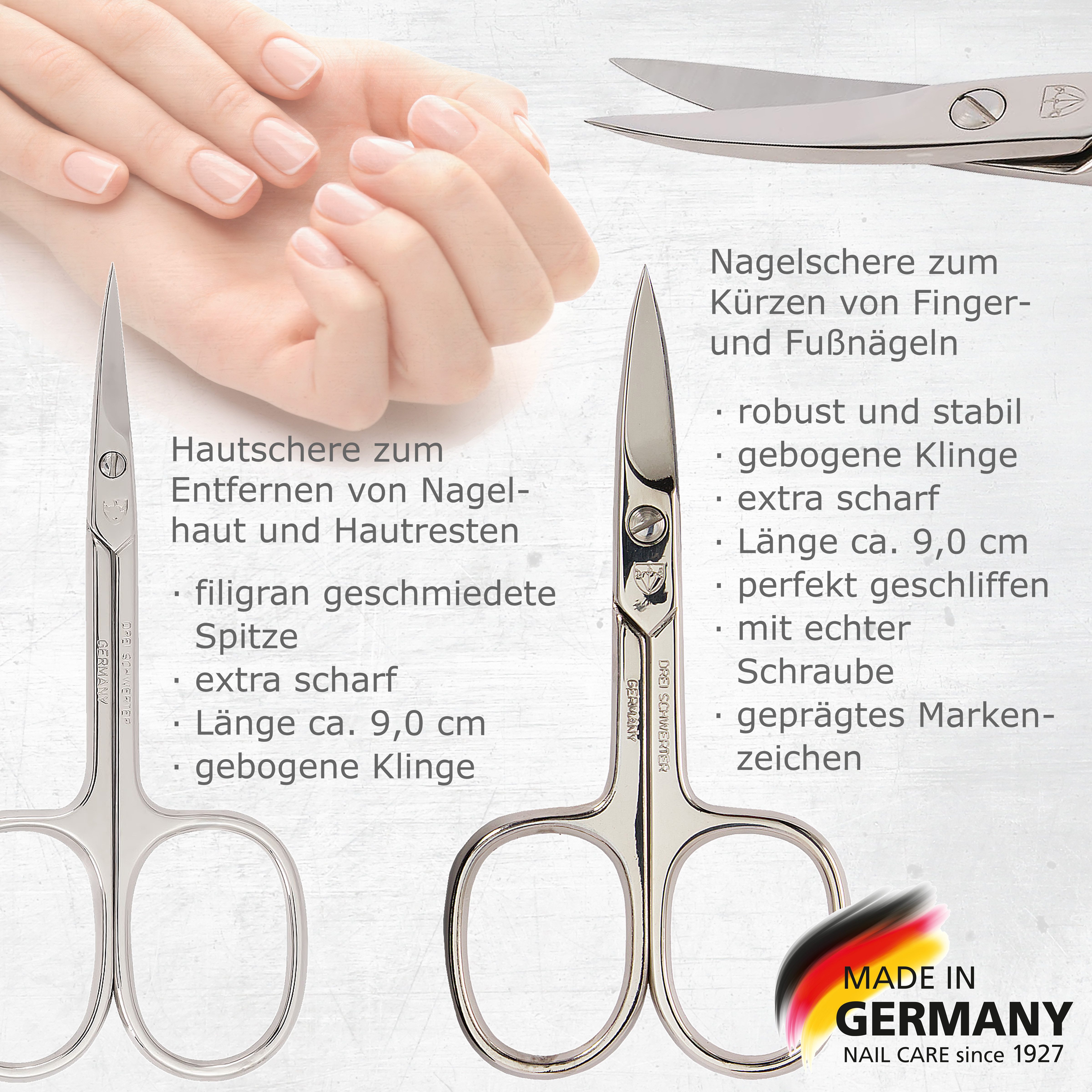 3 SCHWERTER Maniküre-Etui Nagelpflege, Maniküre Set "Roma" mit Etui, 8 tlg., hochwertiges Nagelset, Made in Germany