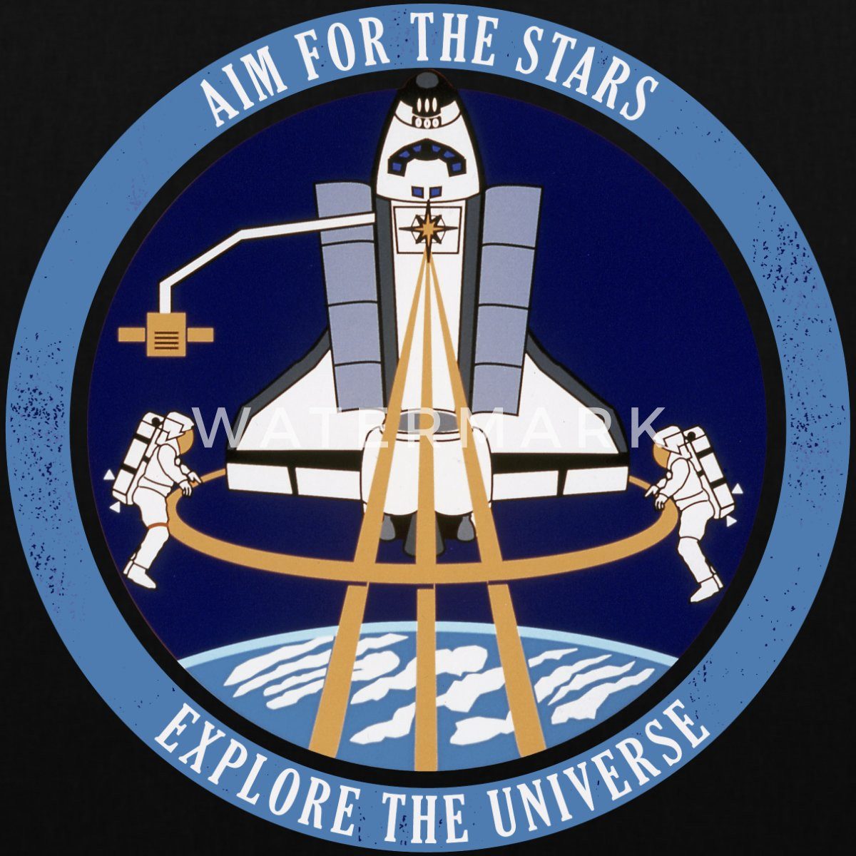 Spreadshirt Henkeltasche NASA Aim For The Stars Spruch Stoffbeutel (1-tlg)