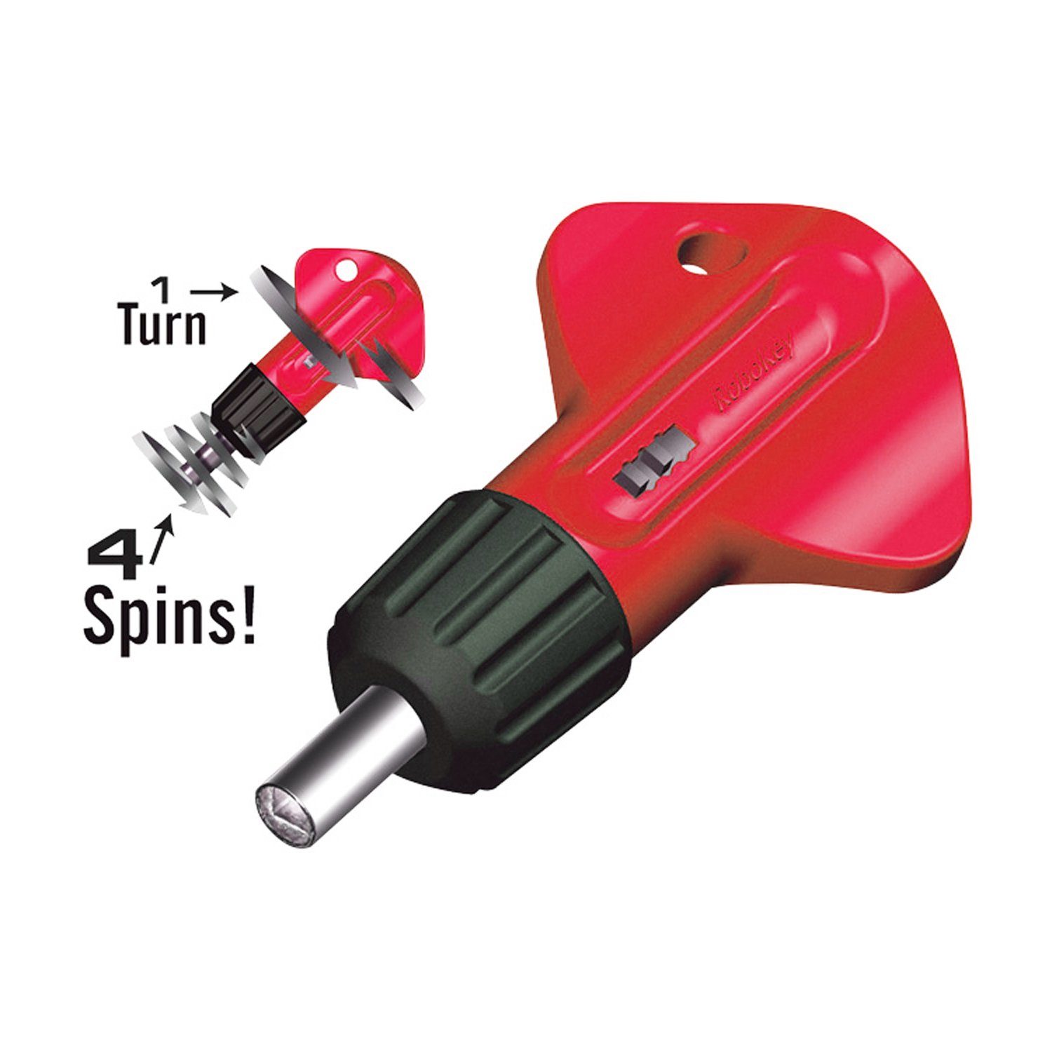 Ahead Schlagzeug Ahead Robo Drum Key Stimmschlüssel + Dämpfer Pads,Stimmschlüssel für Schlagzeug, 4-fache Geschwindigkeit, mit Dämpfer-Pads