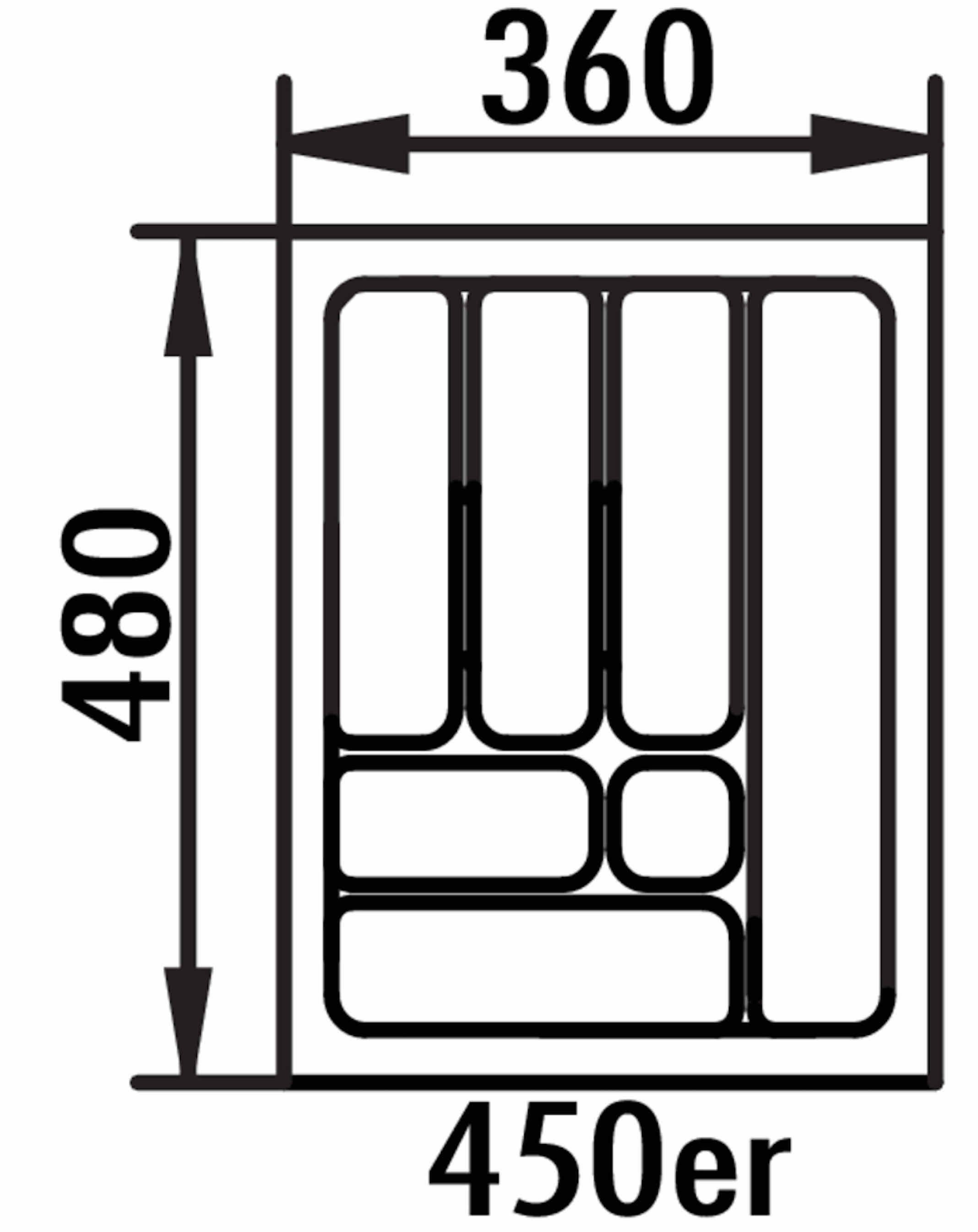 Naber Besteckkorb NABER Besteckeinsatz 5, 360 x 480 mm für 45er Schrankbreite