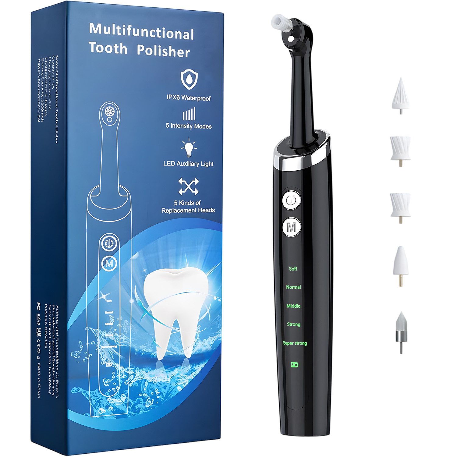 AKKEE Mundpflegecenter Zahnpflege-Set, Zahnreiniger, Elektrisch Zahnsteinentferner, 5 Modi, mit LED-Licht