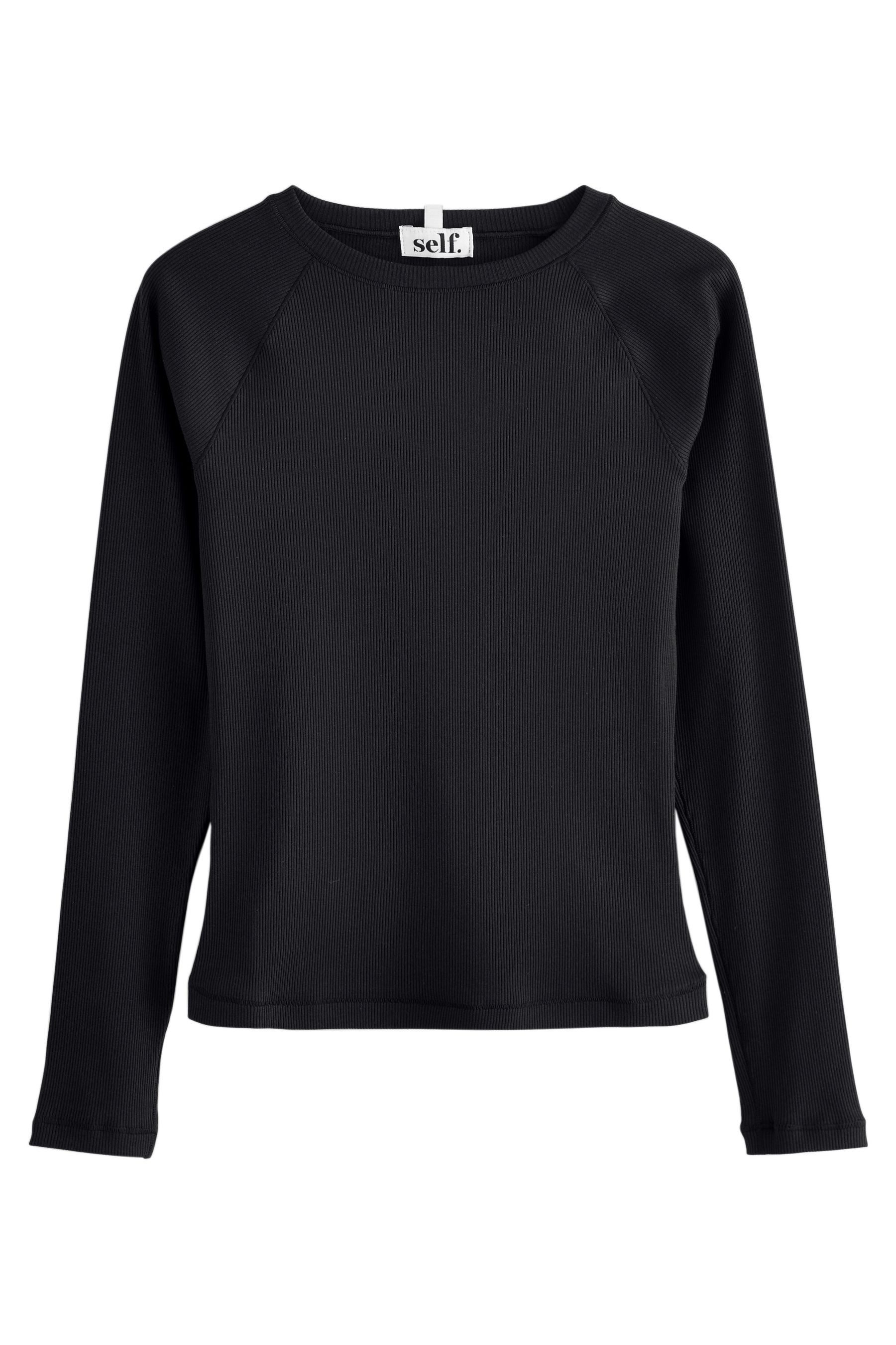 Langarmshirt Langärmeliges Oberteil mit Rippenmuster