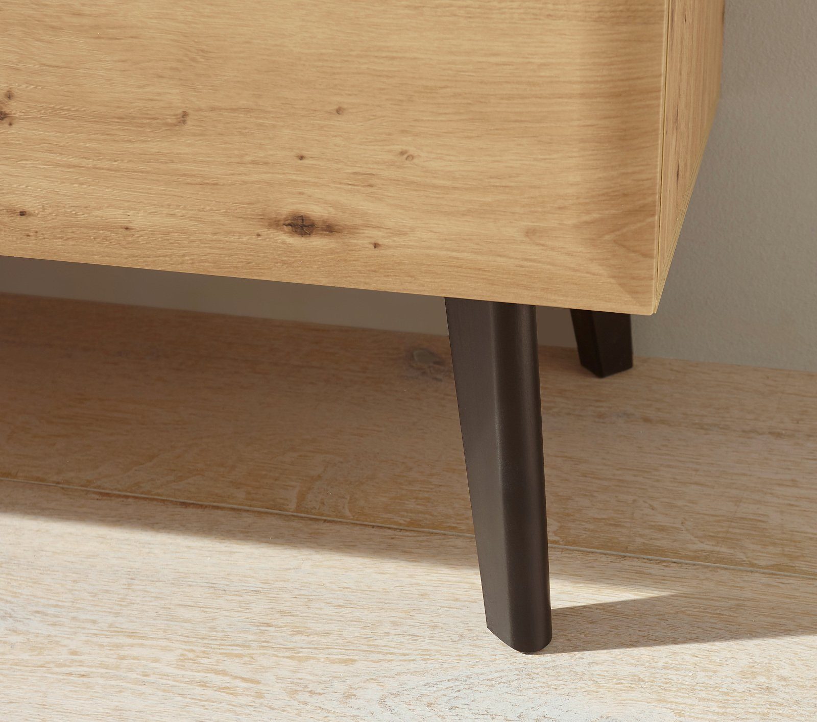 Furn.Design Kompaktgarderobe Ronson (Garderobe in Eiche Artisan mit schwarz, 110 x 200 cm) Komplett-Set 4-teilig – Bild 5 von 5
