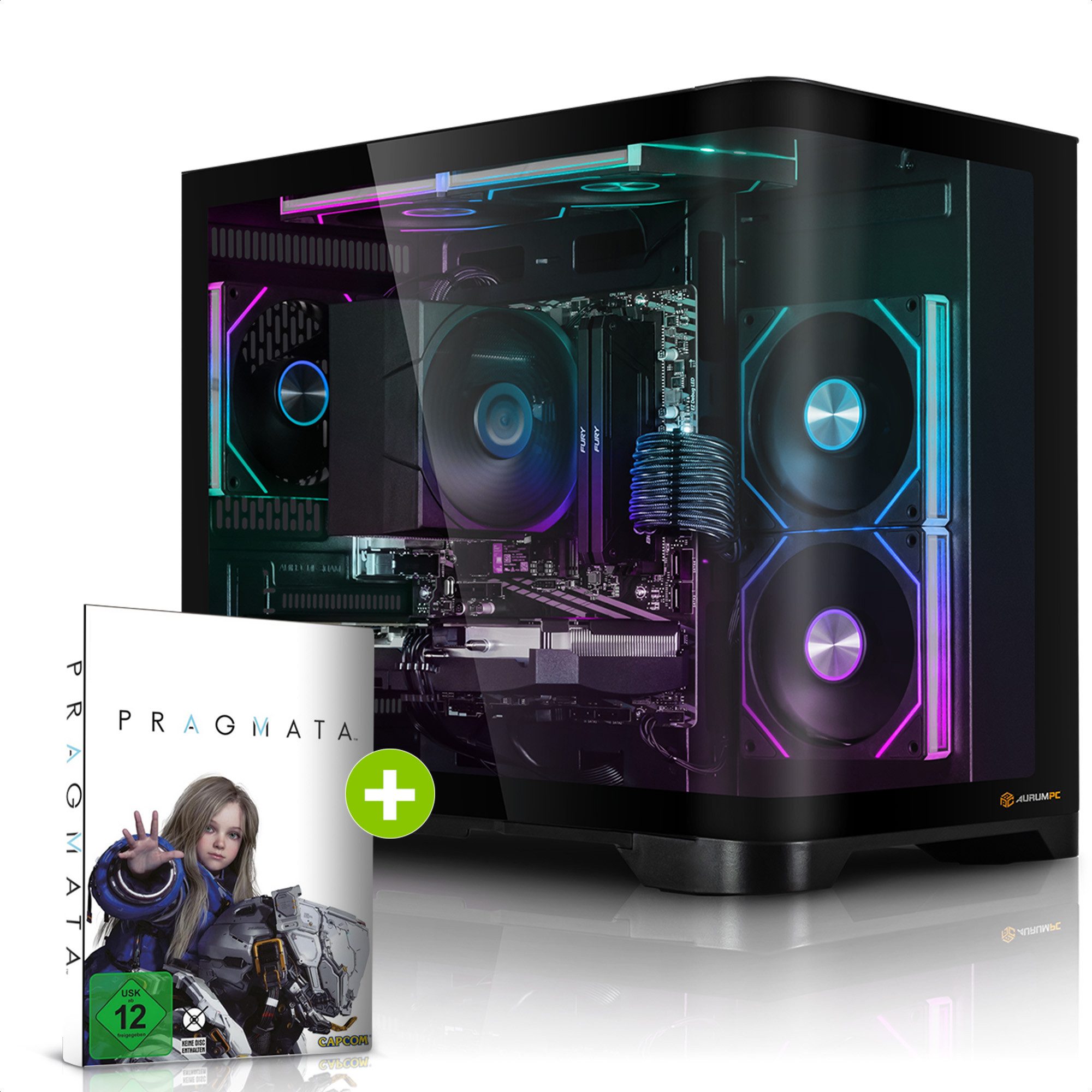 AurumPC PC AMD Ryzen 7 7800X3D Gaming-PC (AMD Ryzen 7 7800X3D, GeForce RTX 5070, 32 GB RAM, 1000 GB SSD, Luftkühlung, OHNE Betriebssystem)