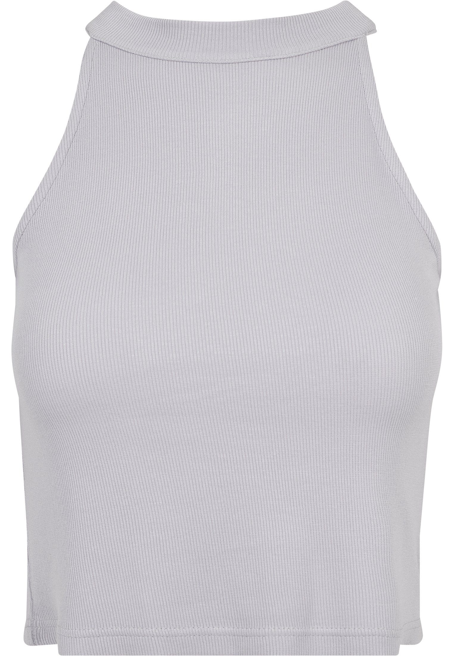 Top CLASSICS T-Shirt Cropped Rib Damen (1-tlg) Turtleneck Ladies URBAN grey