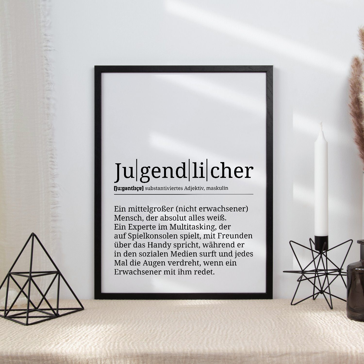 Tigerlino Poster Jugendlicher Definition Dekoration Bild Teenager Jugendweihe Geschenk