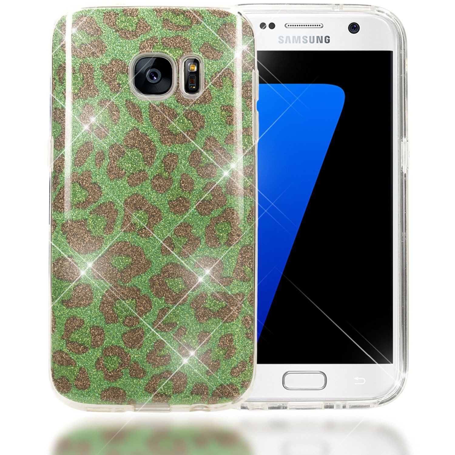 Nalia Smartphone-Hülle Samsung Galaxy S7 13 cm (5,1 Zoll), Glitzer Silikon Hülle / Verstärkte Innenseite / Glänzende Schutzhülle