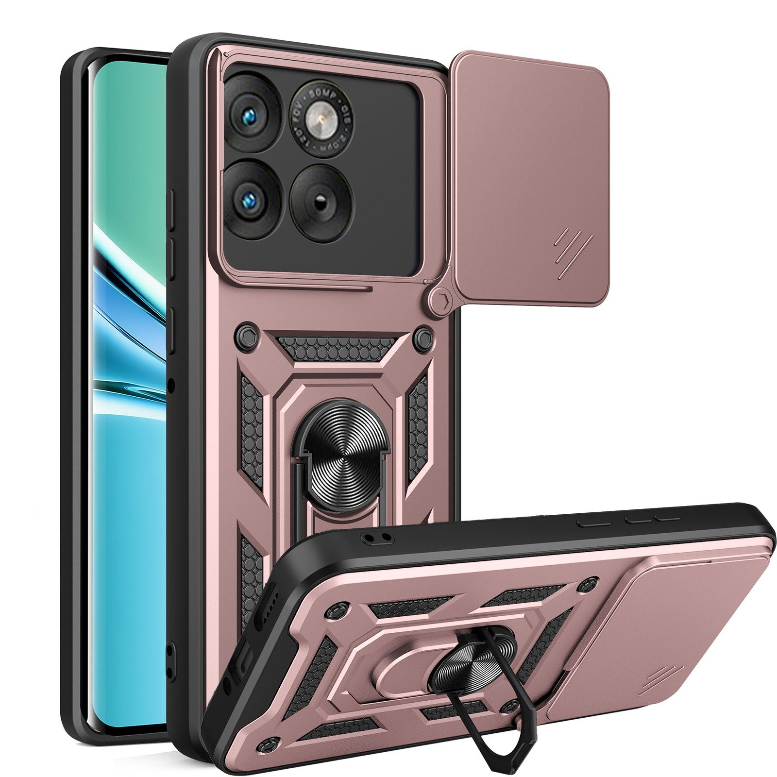 betterfon Handyhülle für Motorola - Outdoor Case mit Kameraschutz & Ring, Outdoorhülle mit Ringhalter Smartstand Kameraschutz und Silikonkern