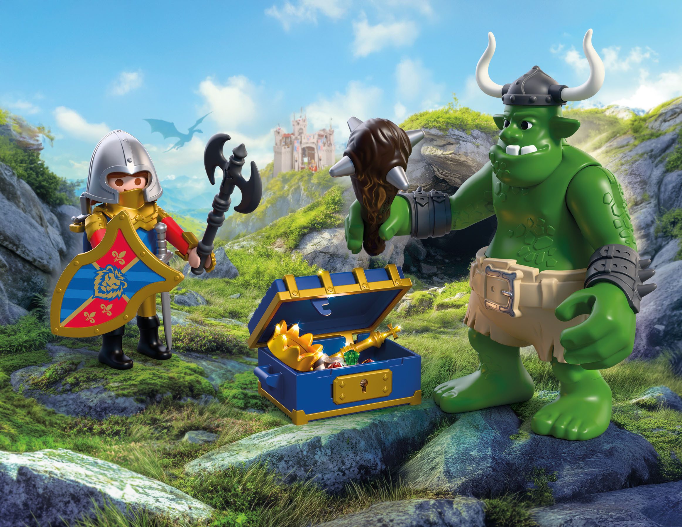 Playmobil® Troll mit Löwenritterschatz (72116), Knights Konstruktions-Spielset, (23 St)