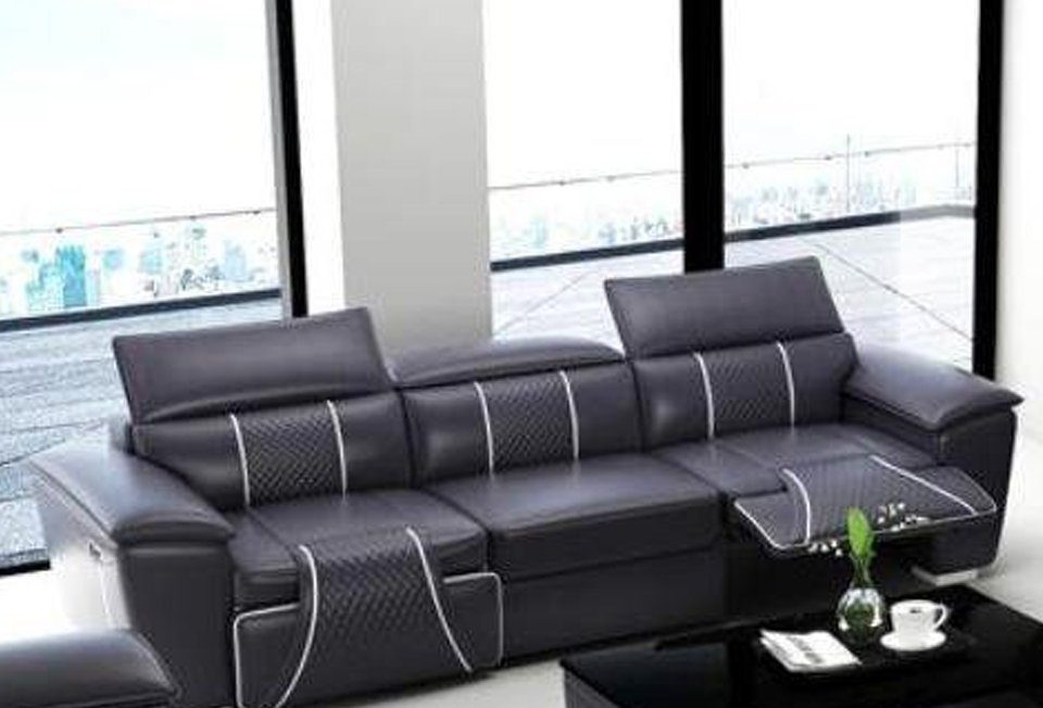 Couch Europe JVmoebel Multifunktions Sofa Leder Dreisitzer, Relax Polster Sofa Couchen Made in