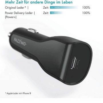 Pazzimo Kfz-Ladegerät USB-C Power Delivery 3A Schwarz Smartphone-Ladegerät (Schnellladung)