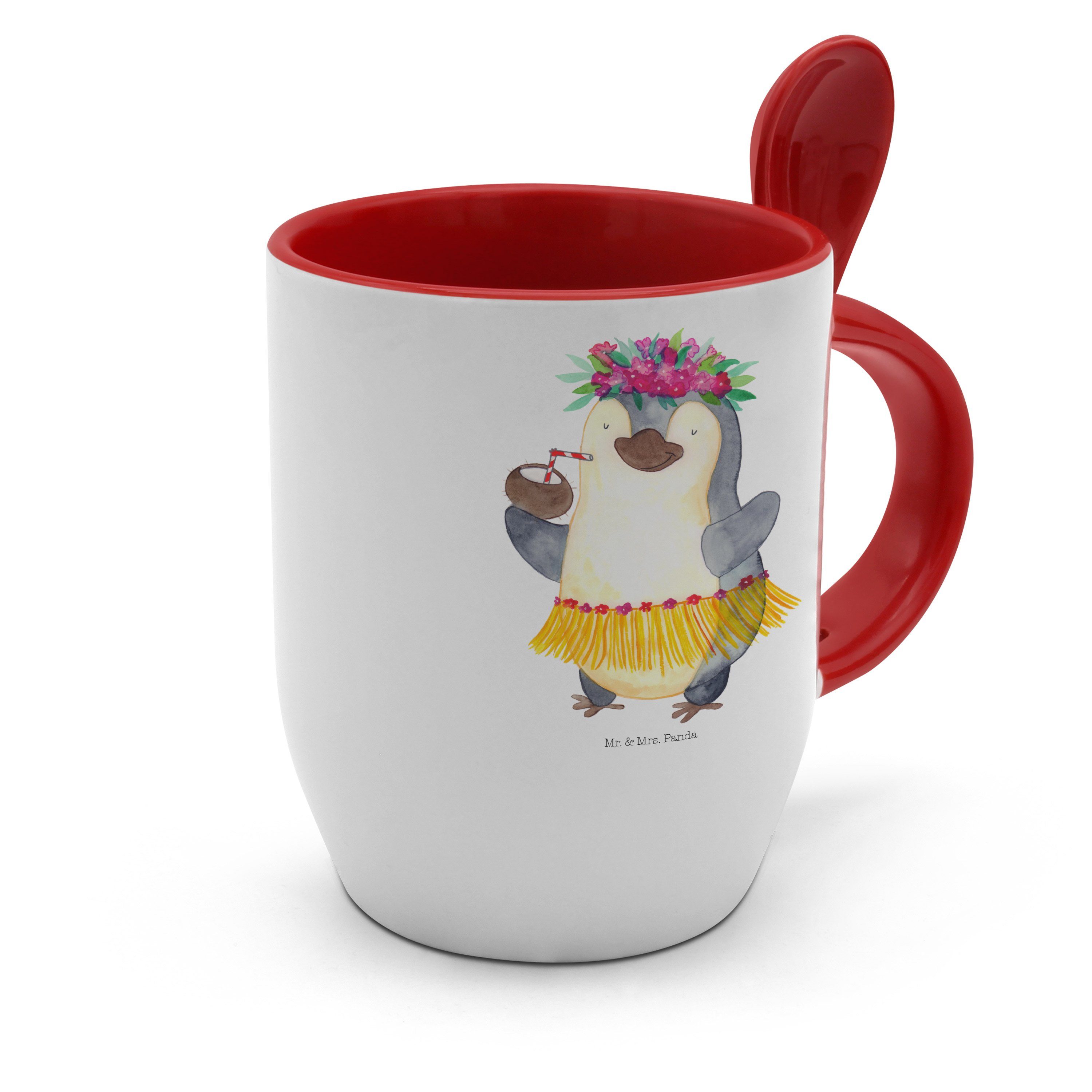 Hawaii, Keramik Panda Pinguin Geschenk, Tasse & Weiß - Tasse Aloha, Kokosnuss - Urlaub, mit, Mr. Mrs.