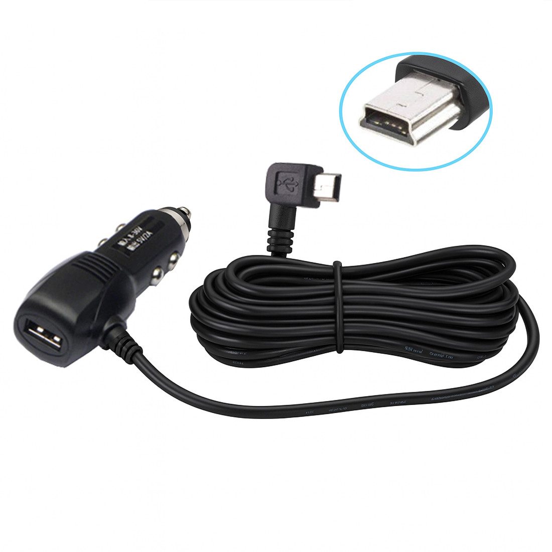 Bolwins G63C 3,5m KFZ Auto Ladegerät Adapter Kabel USB + mini USB 5pin GPS Autoladekabel