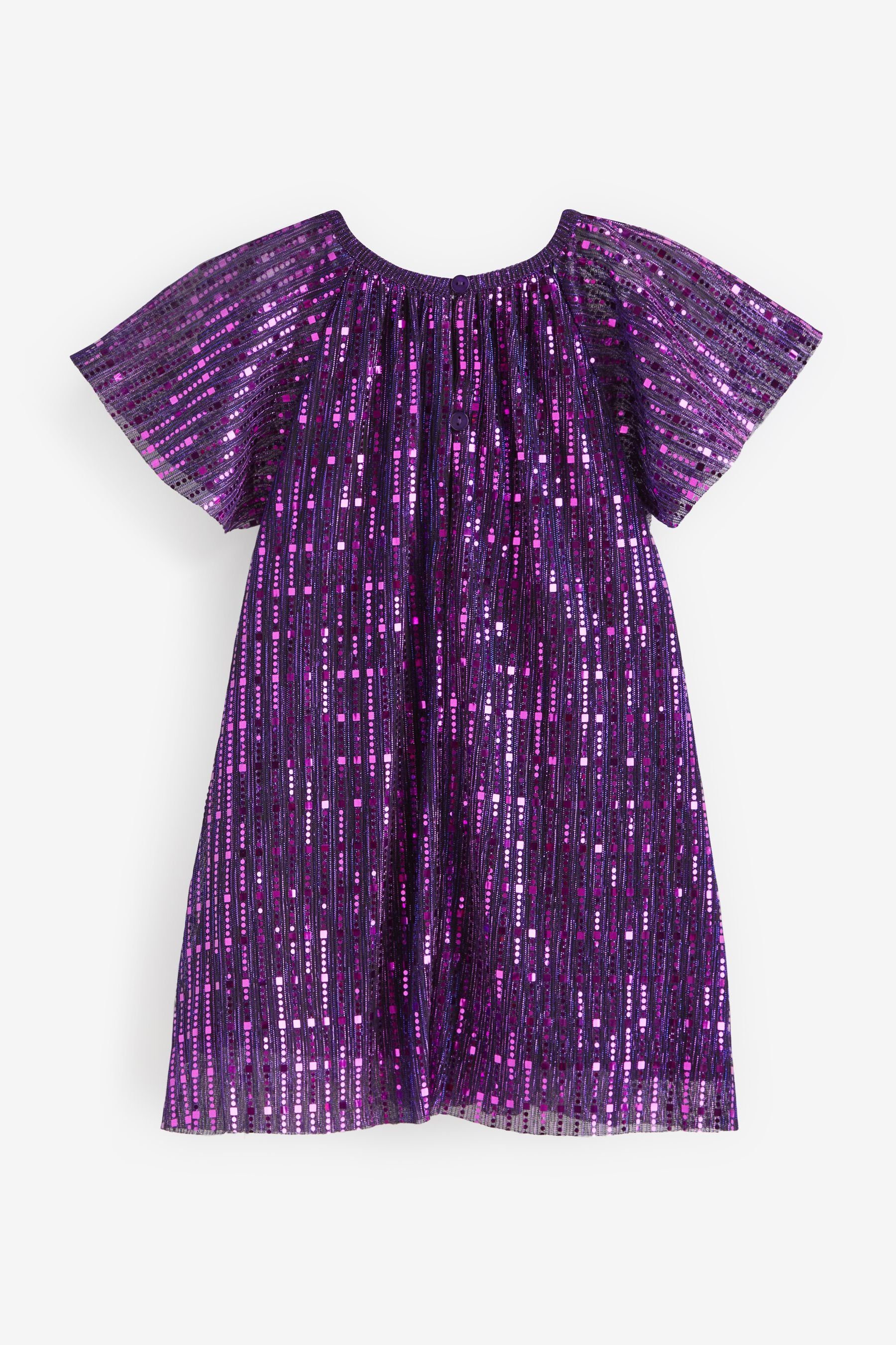 Sparkle Partykleid Purple Kleid Next Flügelärmeln (1-tlg) mit