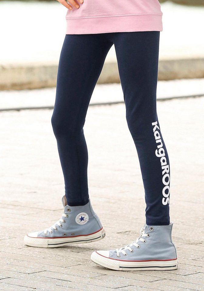 KangaROOS Leggings, Basic Leggings für große und kleine Mädchen mit Logodruck