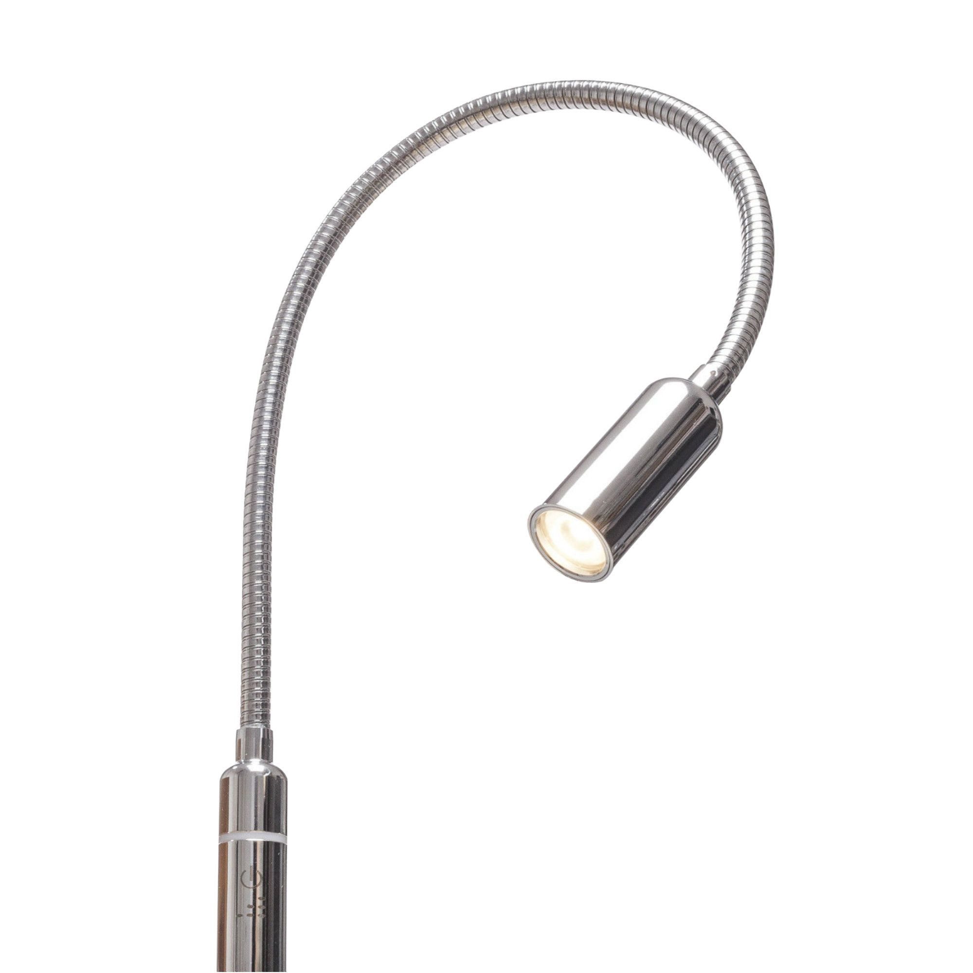 kalb Bettleuchte 3W LED Leseleuchte Nachttischlampe Bettlampe Leselampe dimmbar, 1er Set chrom, warmweiß