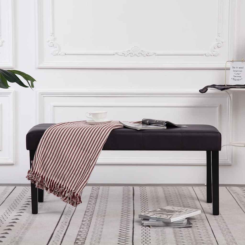 furnicato Truhenbank Bank Kunstleder 106 x 43 x 46 cm Braun, Gepolsterte Sitzbank mit pflegeleichtem Bezug für dein Wohnzimmer