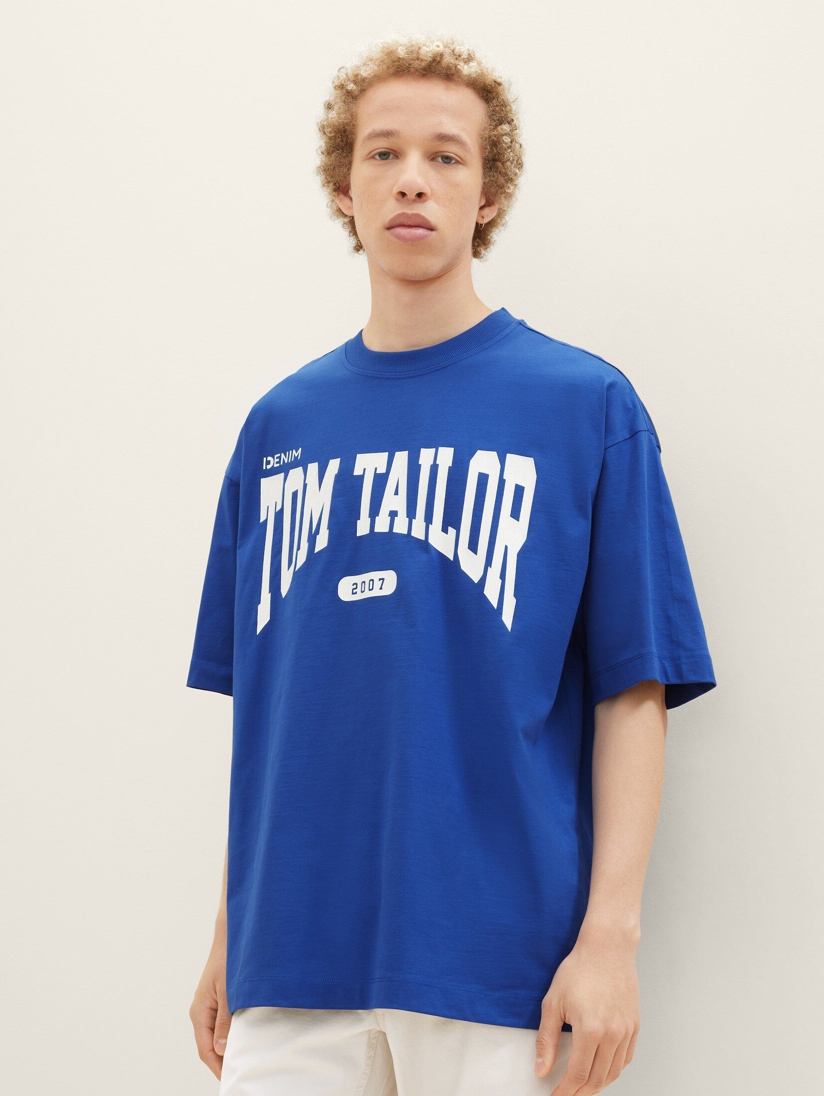 TOM TAILOR Denim T-Shirt Oversized T-Shirt mit Print shiny royal blue | T-Shirts