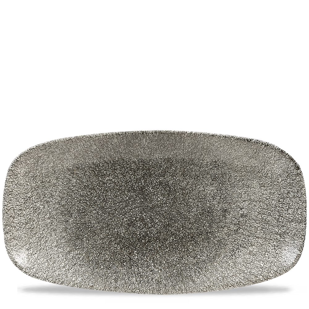 Servierplatte Super Vitrified Studio Prints Raku Quartz Black Chefs Oblong