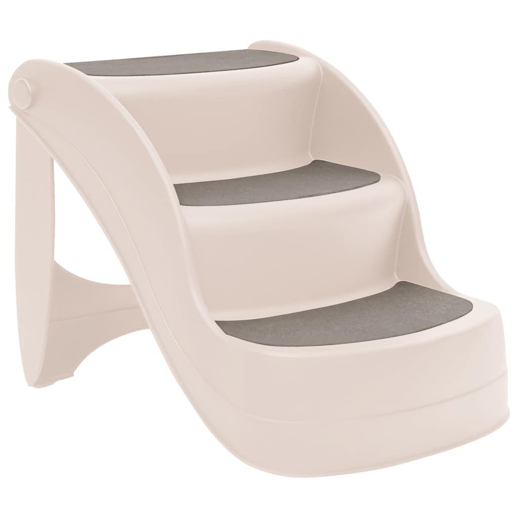 furnicato Haustiertreppe Hundetreppe Creme 38 x 50 x 38 cm - Klappbar und Rutschfest